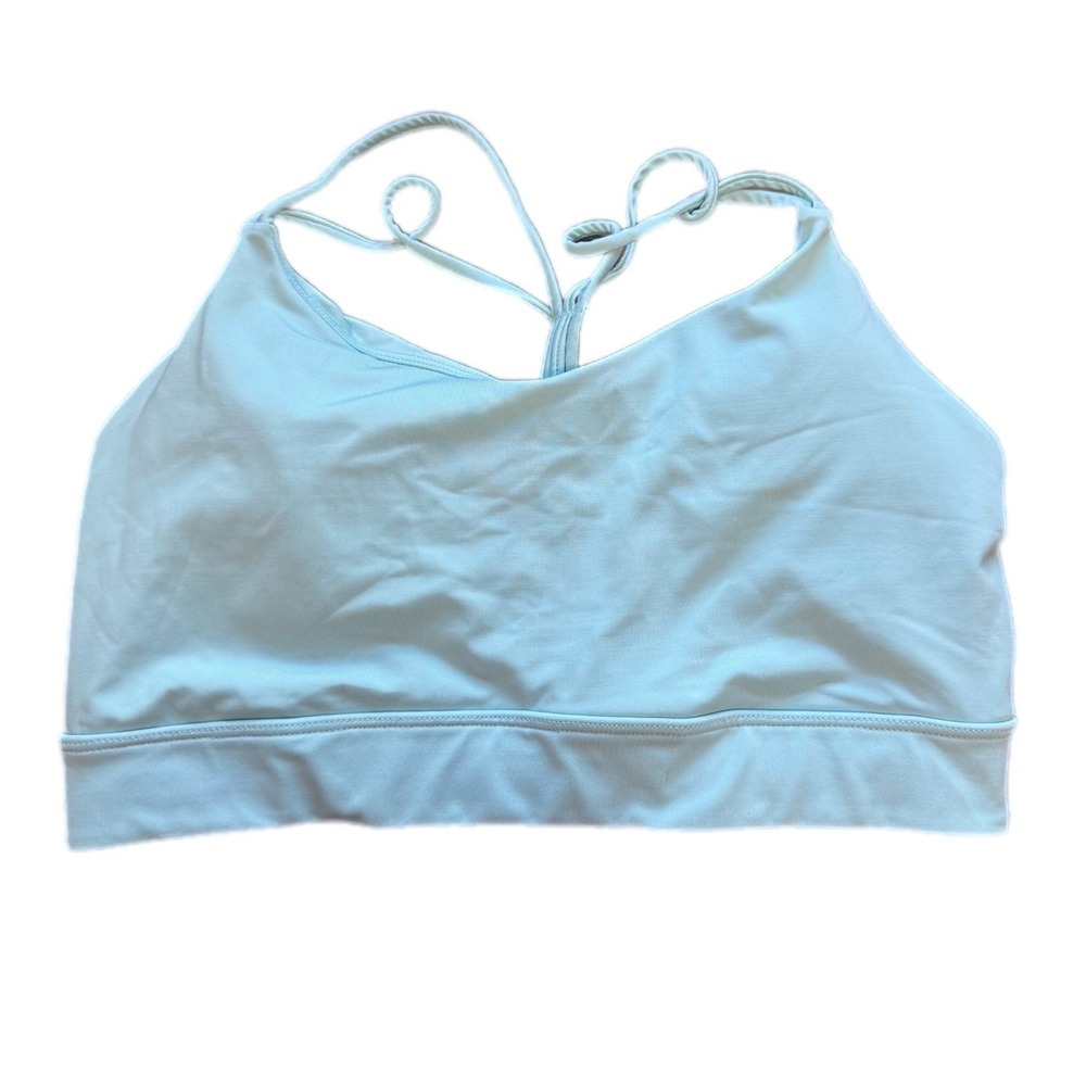 BCG Sports Bra Womens Medium Aqua Blue Excellent Strappy Back Activewear